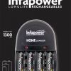 C001 Infapower Home Charger with 4 x 1300mAh AA Batteries
